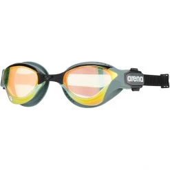 Arena Cobra Tri Swipe Mirror Goggles yellow copper/army
