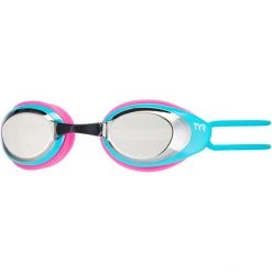 TYR Black Hawk Racing Mirrored Goggles Women silver/turq/pink