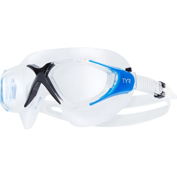 TYR Rogue Swim Mask clear/black/blue 1 TYR Rogue Swim Mask clear/black/blue