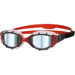 Zoggs Predator Flex Titanium Goggles S frame/red/mirror